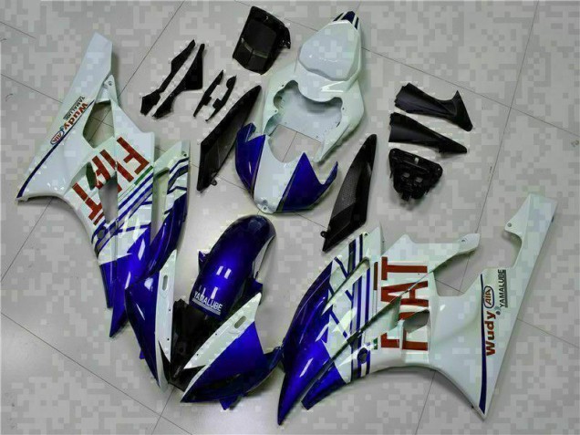 Inexpensive 2006-2007 White Blue Yamaha YZF R6 Bike Fairings & Bodywork