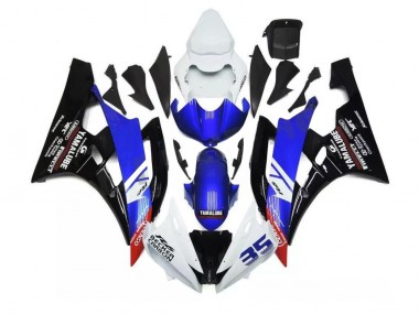 Inexpensive 2006-2007 Blue White Yamaha YZF R6 Motorcycle Fairings Kit