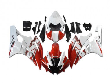 Inexpensive 2006-2007 Red White Yamaha YZF R6 Motorcycle Fairings & Bodywork