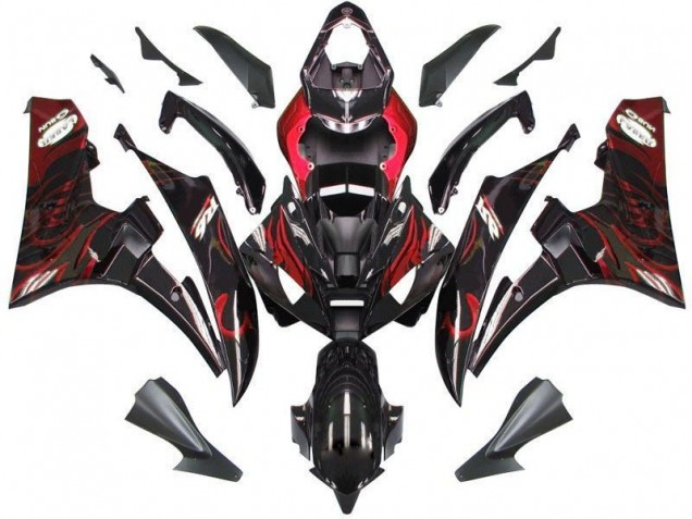 Inexpensive 2006-2007 Black Red Flame Yamaha YZF R6 Bike Fairing Inexpensive 2006-2007 Black Red Flame Yamaha YZF R6 Bike Fairing