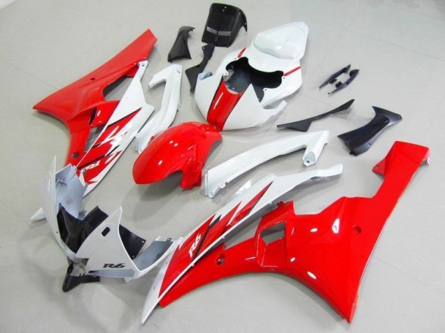 Inexpensive 2006-2007 Red White Yamaha YZF R6 Motorcycle Fairings Kit Inexpensive 2006-2007 Red White Yamaha YZF R6 Motorcycle Fairings Kit