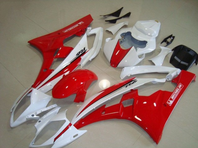 Inexpensive 2006-2007 Red White Yamaha YZF R6 Motorcycle Fairing Inexpensive 2006-2007 Red White Yamaha YZF R6 Motorcycle Fairing