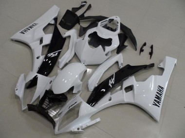 Inexpensive 2006-2007 White and Black Yamaha YZF R6 Replacement Motorcycle Fairings