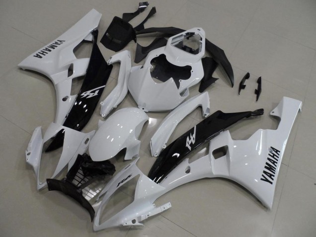 Inexpensive 2006-2007 White and Black Yamaha YZF R6 Replacement Motorcycle Fairings Inexpensive 2006-2007 White and Black Yamaha YZF R6 Replacement Motorcycle Fairings
