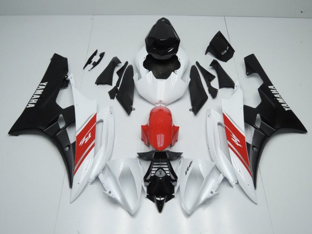 Inexpensive 2006-2007 White Red and Matte Black Yamaha YZF R6 Motorbike Fairings Inexpensive 2006-2007 White Red and Matte Black Yamaha YZF R6 Motorbike Fairings