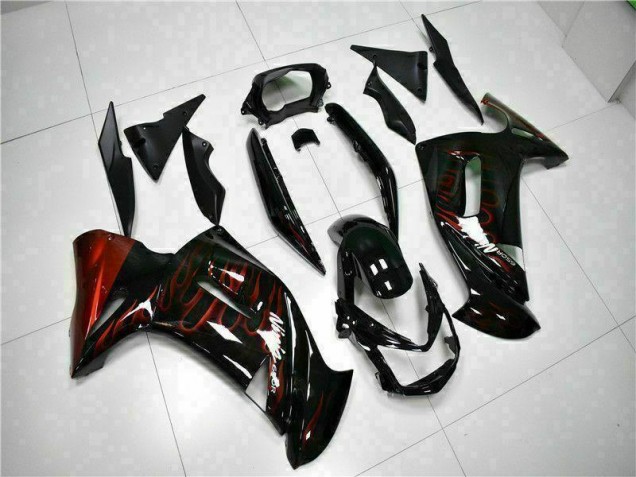 Inexpensive 2006-2008 Red Flame Kawasaki EX650 Motorcycle Fairing Inexpensive 2006-2008 Red Flame Kawasaki EX650 Motorcycle Fairing