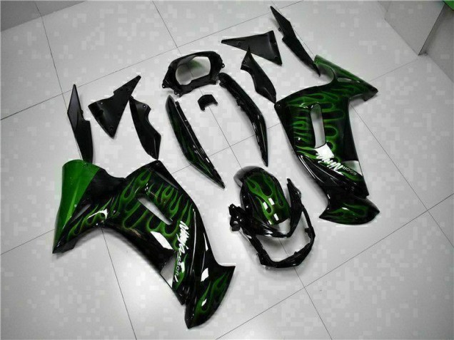 Inexpensive 2006-2008 Green Flame Kawasaki EX650 Motorcycle Fairing Kits Inexpensive 2006-2008 Green Flame Kawasaki EX650 Motorcycle Fairing Kits
