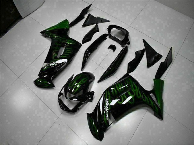 Inexpensive 2006-2008 Green Flame Kawasaki EX650 Motorcycle Fairing Kits Inexpensive 2006-2008 Green Flame Kawasaki EX650 Motorcycle Fairing Kits
