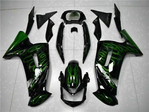 Inexpensive 2006-2008 Green Flame Kawasaki EX650 Motorcycle Fairing Kits Inexpensive 2006-2008 Green Flame Kawasaki EX650 Motorcycle Fairing Kits