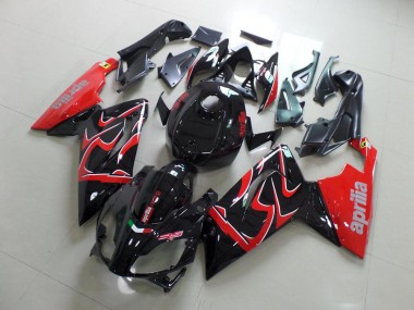 Inexpensive 2006-2011 Black and Red Aprilia RS125 Motorcycle Fairing Kits & Plastic Bodywork MF3826