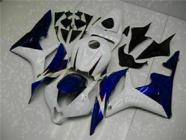 Inexpensive 2007-2008 White Blue Honda CBR600RR Replacement Motorcycle Fairings