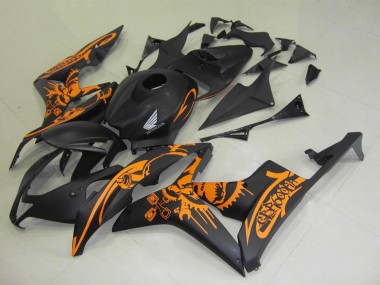 Inexpensive 2007-2008 Matte Black Orange Sticker Honda CBR600RR Motorbike Fairing