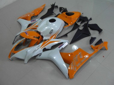Inexpensive 2007-2008 Pearl White Orange Honda CBR600RR Motorcylce Fairings