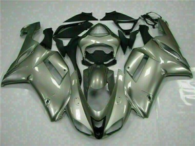 Inexpensive 2007-2008 Silver Kawasaki Ninja ZX6R Motorcycle Fairing Kits & Plastic Bodywork MF1923
