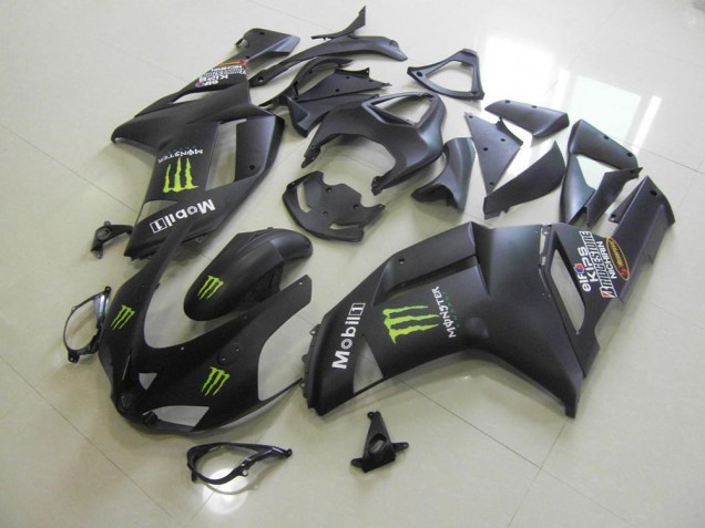 Inexpensive 2007-2008 Matte Black Monster Kawasaki ZX6R Moto Fairings