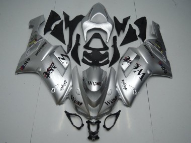 Inexpensive 2007-2008 Silver West Kawasaki ZX6R Replacement Fairings