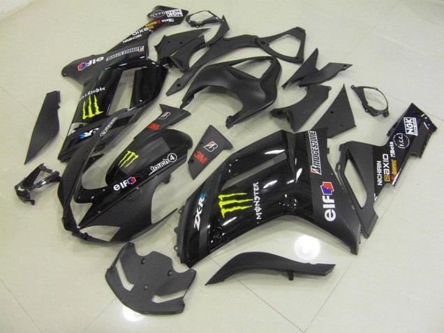 Inexpensive 2007-2008 Black Monster Kawasaki ZX6R Motorcylce Fairings Inexpensive 2007-2008 Black Monster Kawasaki ZX6R Motorcylce Fairings