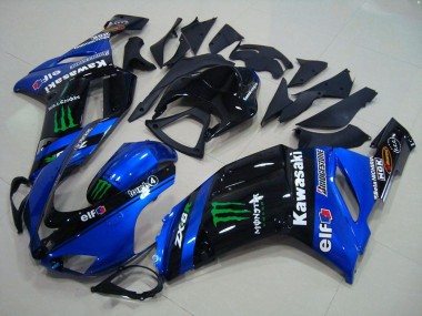Inexpensive 2007-2008 Blue Monster Kawasaki Ninja ZX6R Motorcycle Fairing Kits & Plastic Bodywork MF3692