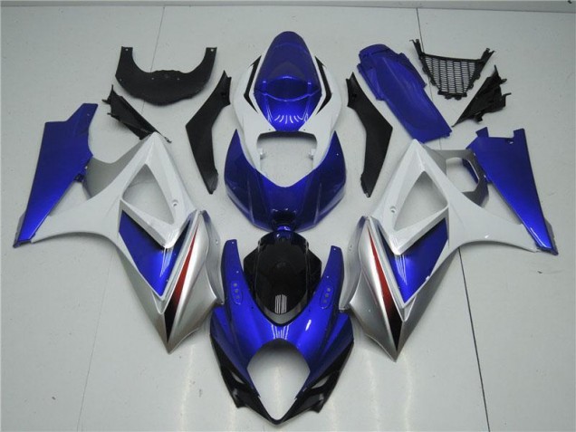 Inexpensive 2007-2008 Blue White Suzuki GSXR 1000 K7 Motorcycle Fairings Inexpensive 2007-2008 Blue White Suzuki GSXR 1000 K7 Motorcycle Fairings