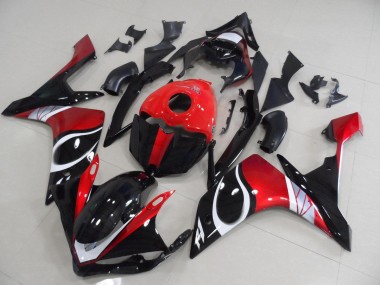 Inexpensive 2007-2008 Black Red Glossy Yamaha YZF R1 Motorcycle Replacement Fairings