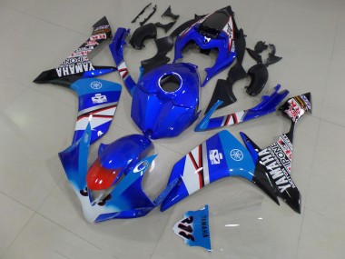 Inexpensive 2007-2008 Blue White Black Stickers Yamaha YZF R1 Motorcycle Fairing