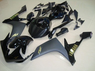 Inexpensive 2007-2008 Matte Black Gold Yamaha YZF R1 Bike Fairings
