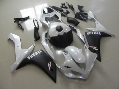 Inexpensive 2007-2008 Pearl White Matte Black Yamaha YZF R1 Replacement Motorcycle Fairings