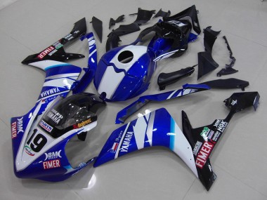 Inexpensive 2007-2008 White Blue Yamaha YZF R1 Moto Fairings