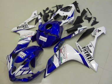 Inexpensive 2007-2008 White Blue Tri Colour Yamaha YZF R1 Motorcycle Replacement Fairings