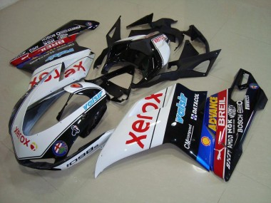 Inexpensive 2007-2012 Black Xerox Ducati 848 1098 1198 Motorcycle Fairing Kits & Plastic Bodywork MF3984