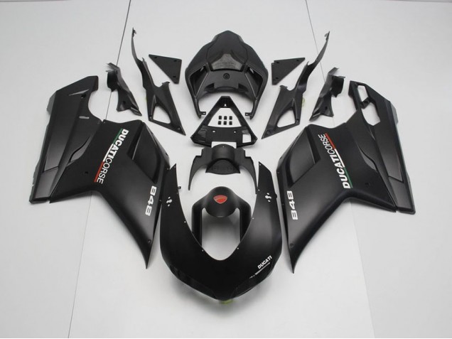 Inexpensive 2007-2014 Matte Black with White Decals Ducati 848 1098 1198 Motorcycle Fairing Inexpensive 2007-2014 Matte Black with White Decals Ducati 848 1098 1198 Motorcycle Fairing