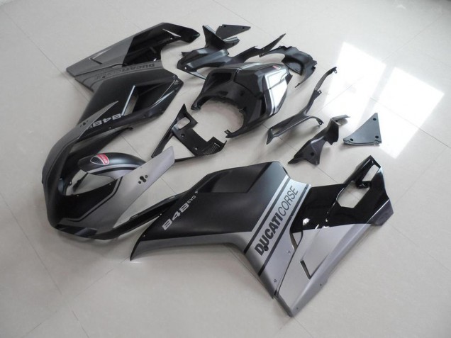 Inexpensive 2007-2014 Matte Black Sliver OEM Style Ducati 848 1098 1198 Motorbike Fairings Inexpensive 2007-2014 Matte Black Sliver OEM Style Ducati 848 1098 1198 Motorbike Fairings