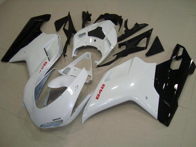 Inexpensive 2007-2014 Pearl White Black Ducati 848 1098 1198 Motorcycle Fairing Kits Inexpensive 2007-2014 Pearl White Black Ducati 848 1098 1198 Motorcycle Fairing Kits