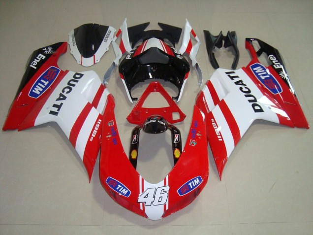 Inexpensive 2007-2014 Red White 46 Ducati 848 1098 1198 Motorcycle Bodywork Inexpensive 2007-2014 Red White 46 Ducati 848 1098 1198 Motorcycle Bodywork