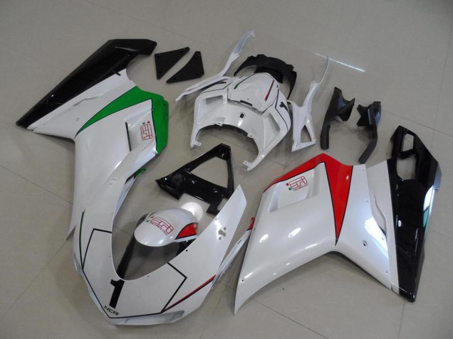 Inexpensive 2007-2014 Peral White with Italy Flag Ducati 848 1098 1198 Motorcycle Fairings Kit Inexpensive 2007-2014 Peral White with Italy Flag Ducati 848 1098 1198 Motorcycle Fairings Kit