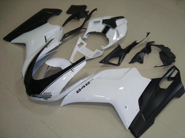 Inexpensive 2007-2014 White Matte Black Ducati 848 1098 1198 Motorcycle Fairing Inexpensive 2007-2014 White Matte Black Ducati 848 1098 1198 Motorcycle Fairing