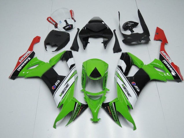Inexpensive 2008-2010 White Black and Green Kawasaki ZX10R Motorcycle Fairing Kits Inexpensive 2008-2010 White Black and Green Kawasaki ZX10R Motorcycle Fairing Kits