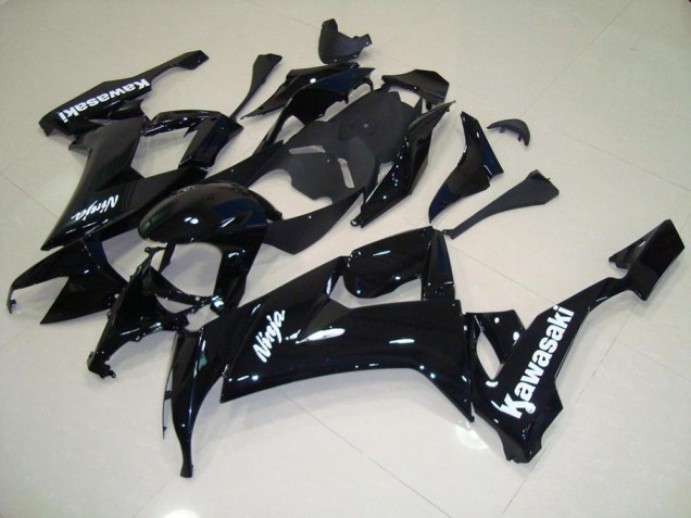 Inexpensive 2008-2010 Glossy Black with White Sticker Kawasaki ZX10R Motorcycle Fairing Kit Inexpensive 2008-2010 Glossy Black with White Sticker Kawasaki ZX10R Motorcycle Fairing Kit