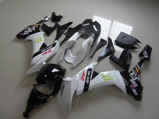 Inexpensive 2008-2010 White Monster Kawasaki ZX10R Bike Fairings Inexpensive 2008-2010 White Monster Kawasaki ZX10R Bike Fairings