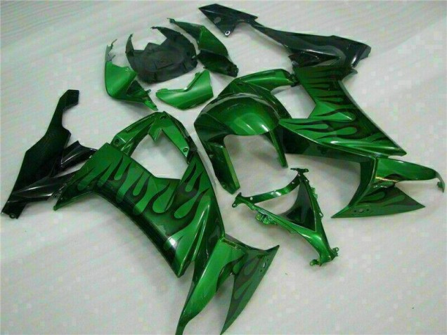 Inexpensive 2008-2010 Green Flame Kawasaki ZX10R Bike Fairings Inexpensive 2008-2010 Green Flame Kawasaki ZX10R Bike Fairings