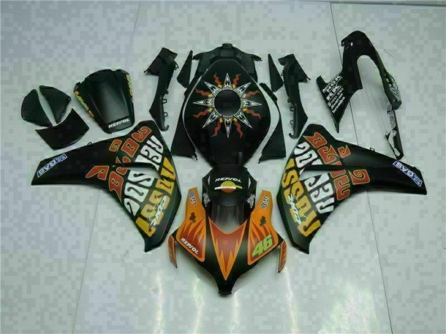 Inexpensive 2008-2011 Orange Black Honda CBR1000RR Motorcyle Fairings