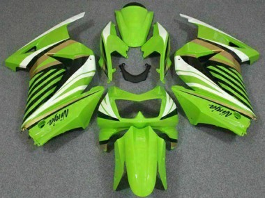Inexpensive 2008-2012 Green White Black Ninja Kawasaki EX250 Replacement Motorcycle Fairings