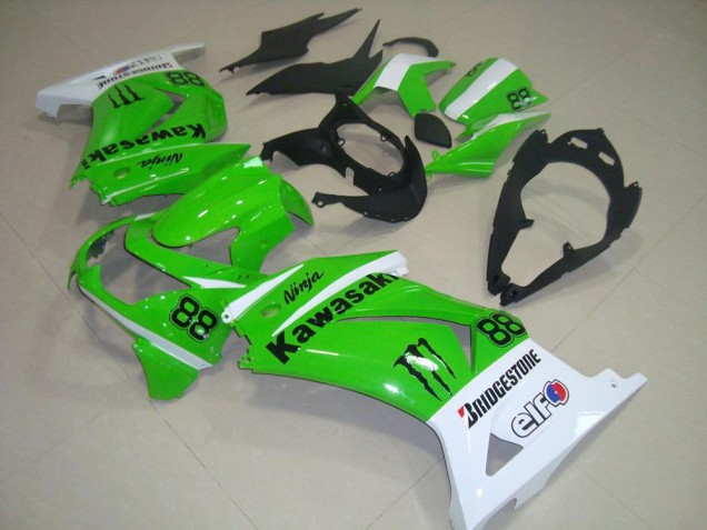 Inexpensive 2008-2012 Green and White Kawasaki ZX250R Bike Fairing Inexpensive 2008-2012 Green and White Kawasaki ZX250R Bike Fairing
