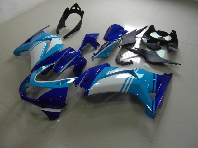 Inexpensive 2008-2012 Light and Dark Blue Kawasaki ZX250R Bike Fairing Kit