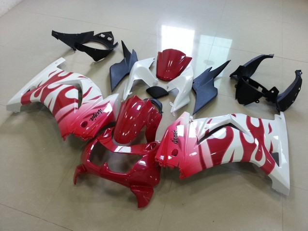 Inexpensive 2008-2012 Pink Red Flame Kawasaki ZX250R Motorcycle Replacement Fairings Inexpensive 2008-2012 Pink Red Flame Kawasaki ZX250R Motorcycle Replacement Fairings
