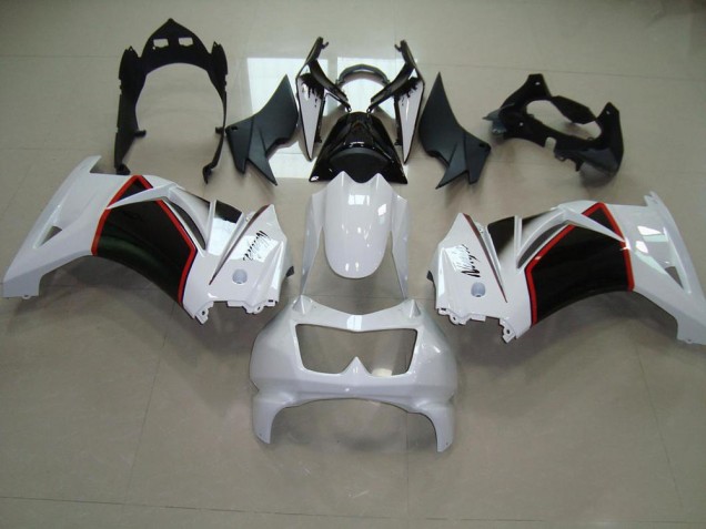 Inexpensive 2008-2012 Pearl White Black Kawasaki ZX250R Motorcyle Fairings