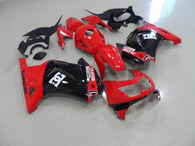 Inexpensive 2008-2012 Red Black Kawasaki ZX250R Replacement Fairings