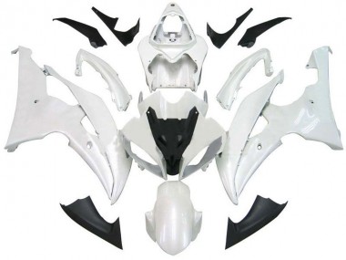 Inexpensive 2008-2016 Pearl White Yamaha YZF R6 Bike Fairings