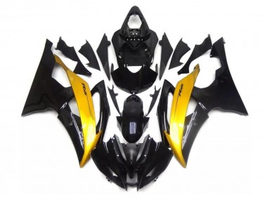 Inexpensive 2008-2016 Black Gold Yamaha YZF R6 Motorcycle Fairing Kits