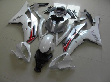 Inexpensive 2008-2016 Pearl White Silver Yamaha YZF R6 Moto Fairings